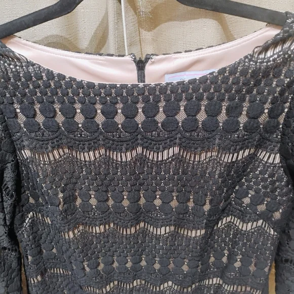 Jessica Howard Black Lace Dress with 3/4 Sleeves Size 12P - Picture 5 of 9